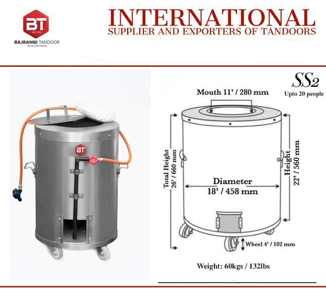 SS2 Deluxe – (Medium Home Gas Tandoor Clay Oven)